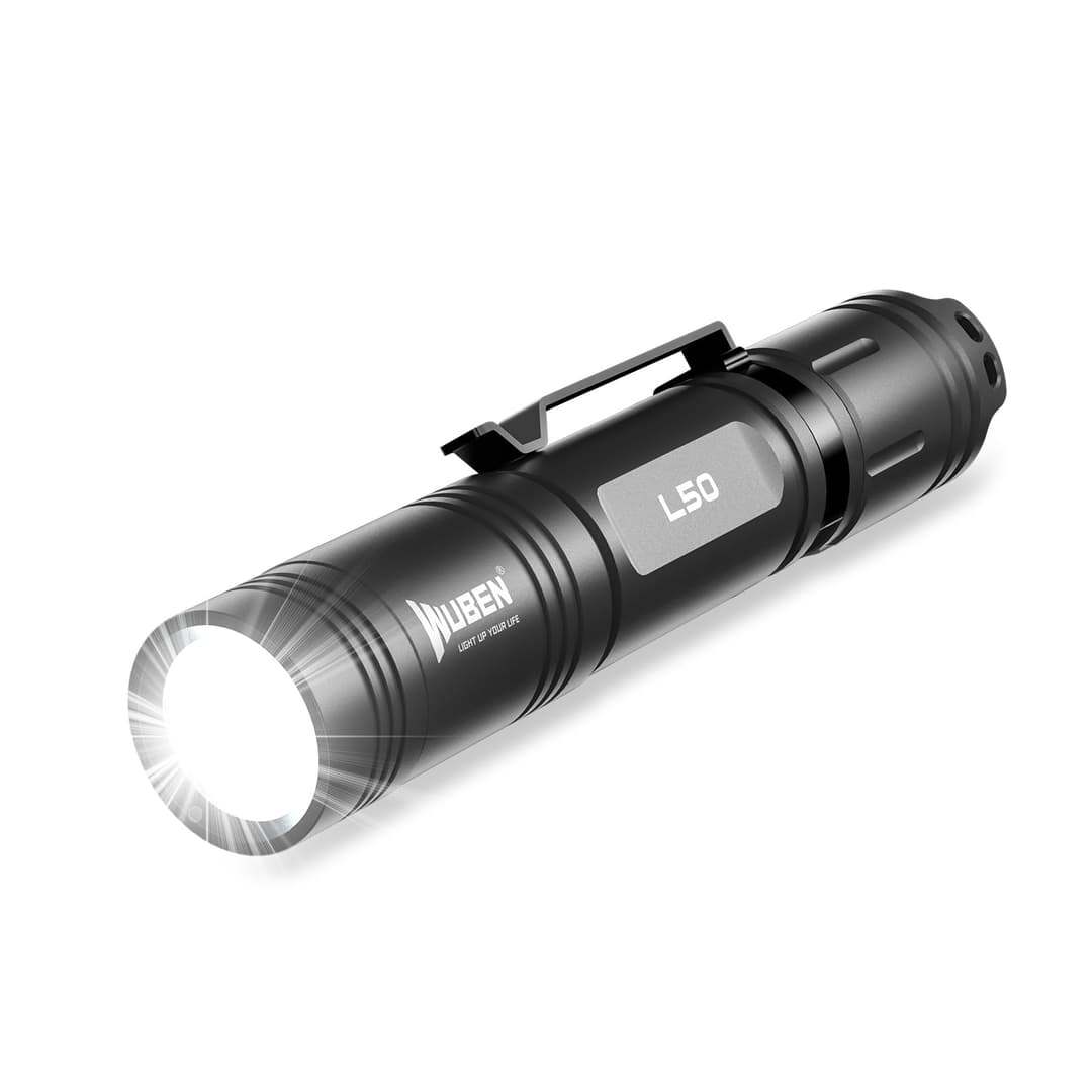 WUBEN L50 Ultra Powerful LED Torch, 1200 Lumens, IP68 Waterproof Tactical Torch, 5 Modes Military Flashlight for Camping Hiking Emergency