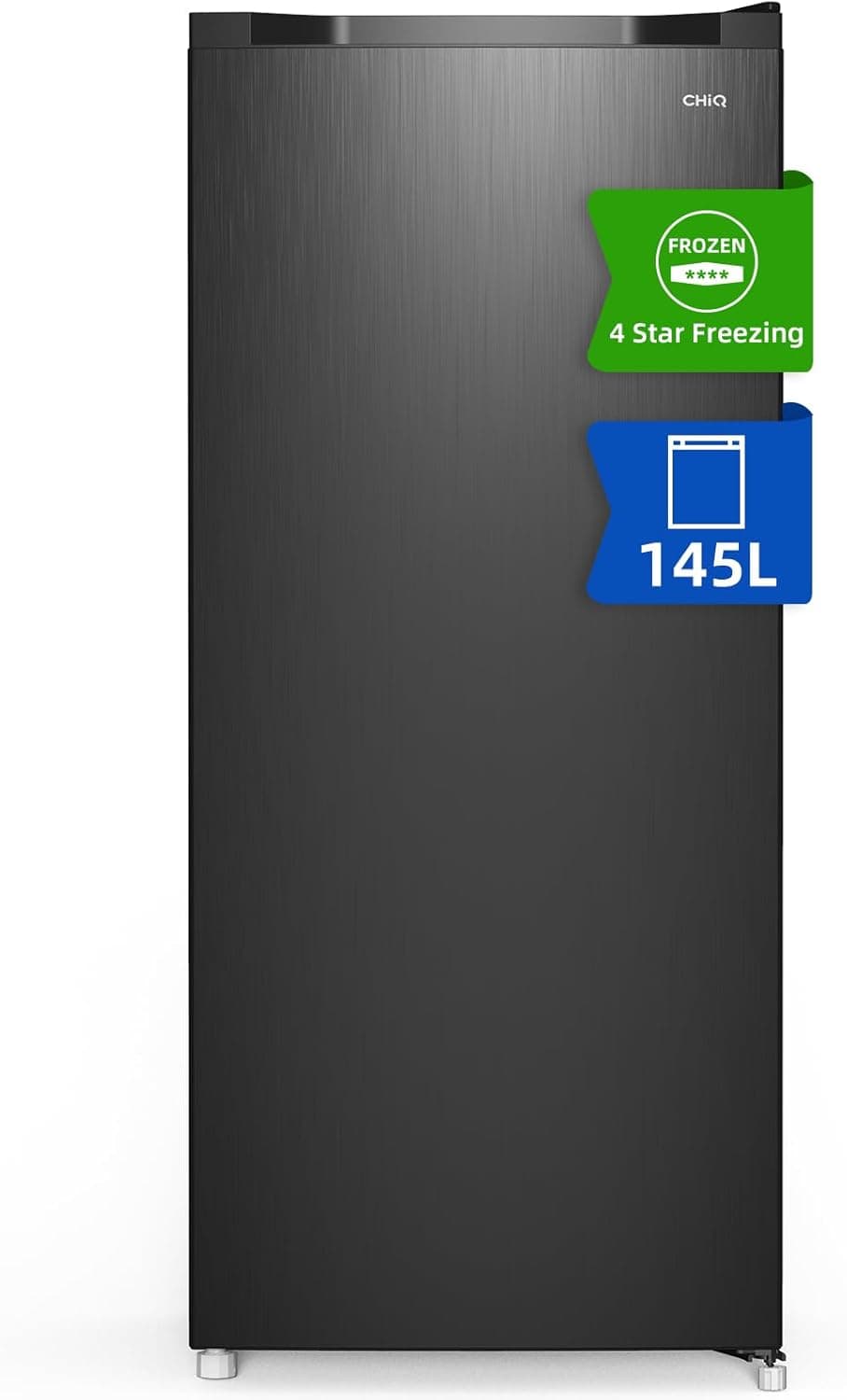 CHiQ Freezer cabinet with capacity of 145L, Fast freezing, Adjustable thermostat, Silent, Reversible door, Black, Energy class E