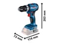 Bosch Professional GSB 18V-45 18V System Cordless Hammer Drill (Speed 1,900 min-¹, Includes 2X 2.0Ah Battery, GAL 18V-20, L-BOXX) - 3