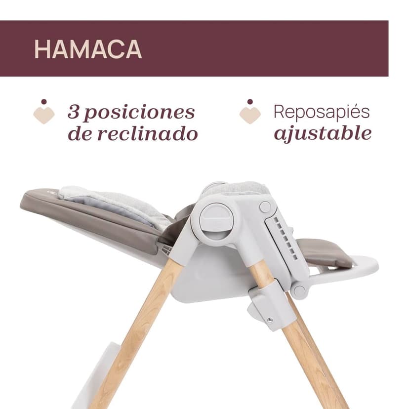 Chicco Polly Armonia Chaise Haute Bebé Évolutive, pour Enfants de 0 Mois à 40 kg, 9 Niveaux de Hauteur, 3 Positions d'Inclinaison, Repose-Pieds Réglables, Pliage compact, 4 Roues, Brun - 5