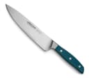 Arcos Couteau de Chef Forgé en Acier Taille 8 Pouces, Manche Micarta Professionnel & Bord en Soie Spécial et lame Argentée de 210 Mm, Impressionnez àChaque Coupe, Série Brooklyn, Couleur Bleue, - 1