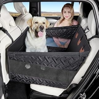 GGW Siège arrière de Voiture pour Chiens de Taille Moyenne et Grande - Siège de sécurité avec Sangle de Fixation - Antidérapant et imperméable - Idéal comme lit pour Voiture, SUV - 1