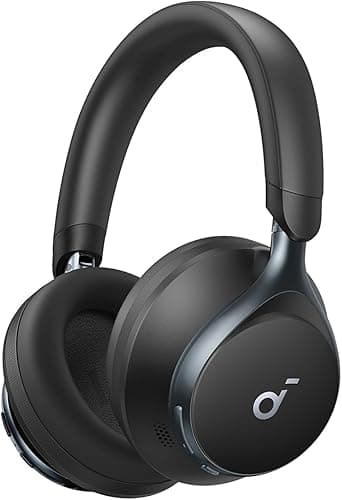 Soundcore Space One Casque Bluetooth sans Fil avec Réduction de Bruit Active Adaptative by Anker, Réduction des Voix Humaine 2X Plus Efficace, ANC 46H, Contrôle app, LDAC Hi-Res Audio, Confort
