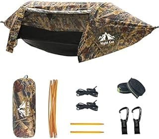 Night Cat Hamac Tente avec Moustiquaire Imperméable à l'eau pour 1 Personne Randonnée Camping dans Jardin Arrière-Cour Sauvage