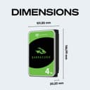 Seagate BarraCuda 4TB, Internal Hard Drive, 3.5 Inch, SATA, 6GB/s, 5.400 RPM, 256MB Cache, for Computer Desktop PC, FFP (ST4000DMZ04) - 9