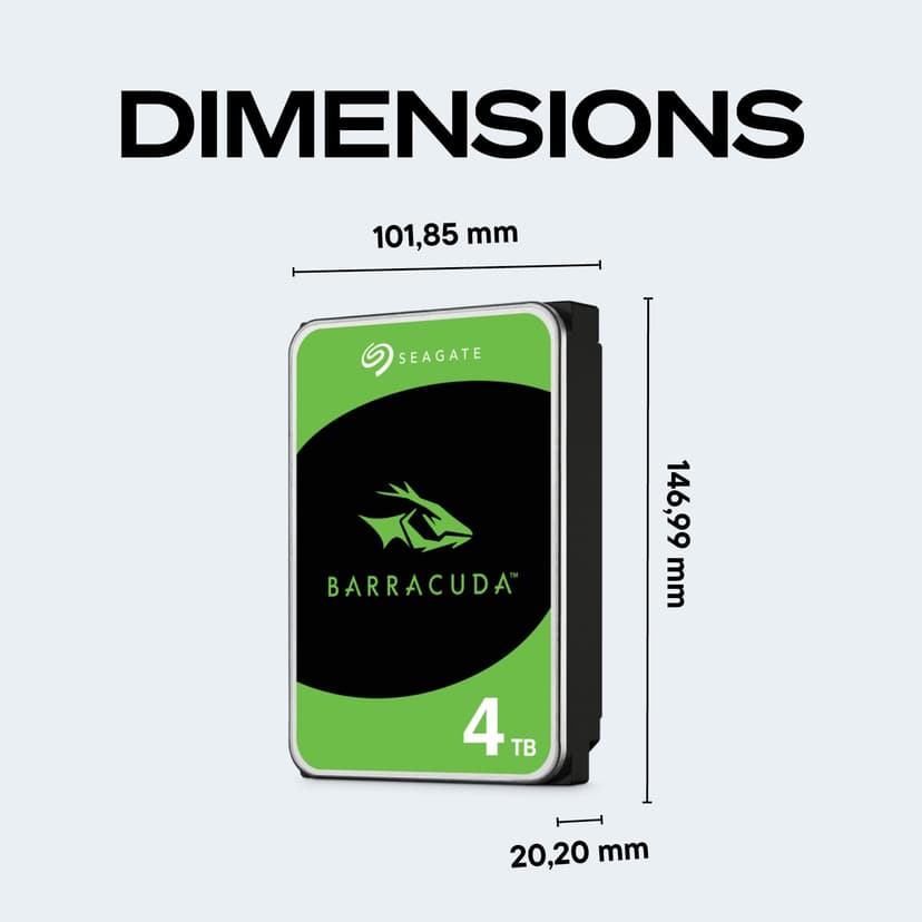Seagate BarraCuda 4TB, Internal Hard Drive, 3.5 Inch, SATA, 6GB/s, 5.400 RPM, 256MB Cache, for Computer Desktop PC, FFP (ST4000DMZ04) - 9