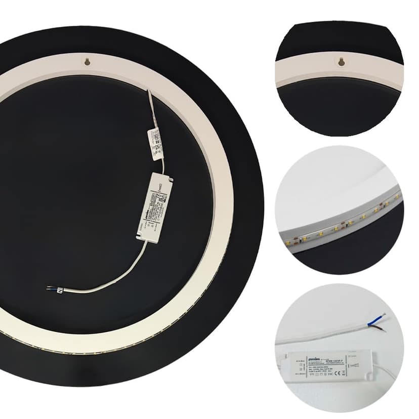 BD ART - Wall Mirror - Bathroom Mirror - Round Diameter 80 cm - with LED Lighting - Light Colour Cool White 4200 K, IP44 - Large Mirror - Full Length Mirror - Bathroom Wall Mirror - 3