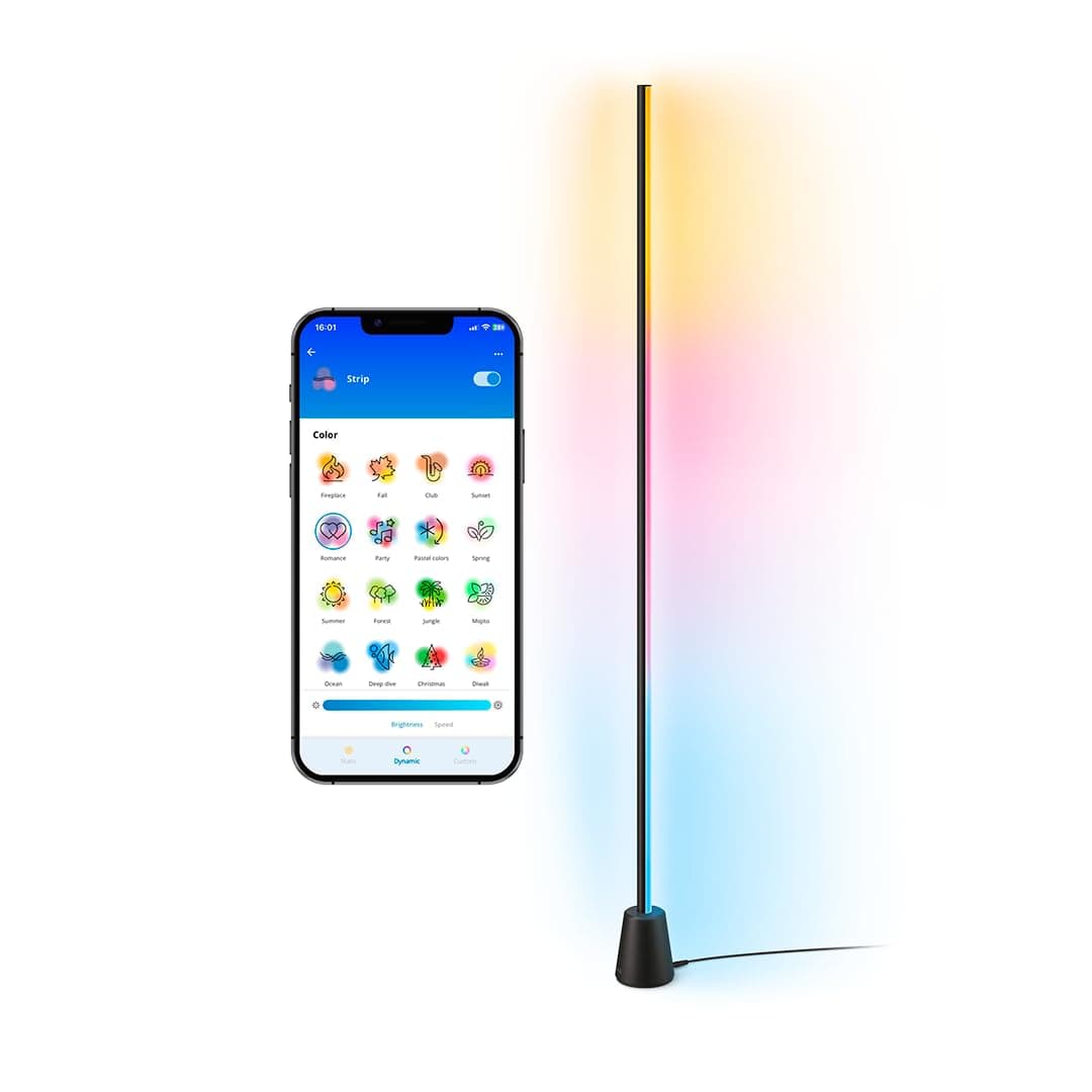 WiZ Gradient Floor Light – RGBIC Displays Multiple Colors at Once – Easy Setup and Sleek Design – Connects to Your Wi-Fi - Voice/App Control, Works with Google Home, Alexa and HomeKit​​