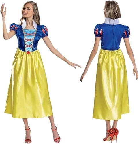 Disney Official Snow White Dress Up for Adults, Perfect for Halloween and Fancy Dress Parties for Women, Size 8-10
