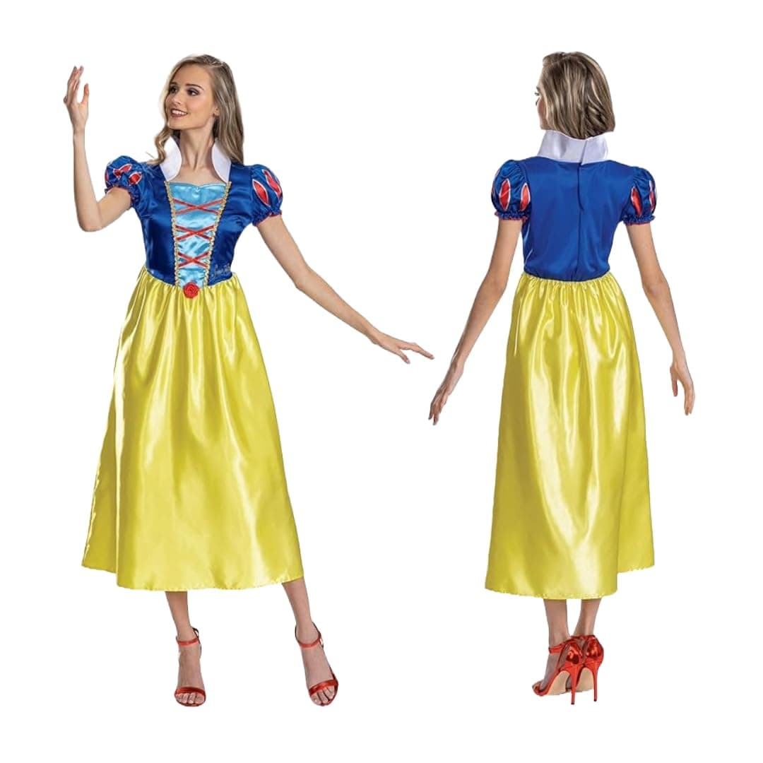 Disney Official Snow White Dress Up for Adults, Perfect for Halloween and Fancy Dress Parties for Women, Size 8-10
