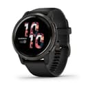 Garmin Venu 2 - Montre connectée GPS Multisports avec écran AMOLED, autonomie Longue durée (11 Jours) – Gris avec Bracelet Noir - Boîtier 45 mm - 1