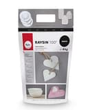 Rayher 34409102 Poudre à mouler Raysin 100, blanc, pour objets de petite taille, 1 sachet, 4 Kg, neutre alimentaire, inodore, art créatif de moulage, anniversaires d’enfants, 32 x 26 x 13 cm - 1