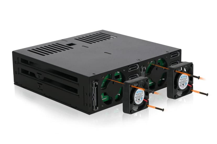 ICY DOCK ExpressCage MB326SP-1B Lot de 6 racks amovibles pour disque dur SATA/SAS 2,5" avec plateaux sans vis dans une baie 5,25" - 8