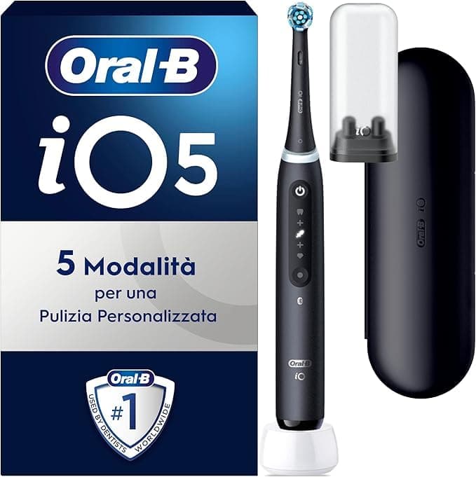 Oral-B iO 5N Rechargeable Electric Toothbrush, Black, 1 Head, 1 Travel Case, 1 Toothbrush