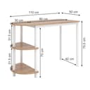 Vicco Table de Cuisine Freetown, Chêne doré/Blanc, 110x50cm avec étagères Ouvertes, Convient comme Table à Manger ou de Travail pour Petites Cuisines - 3