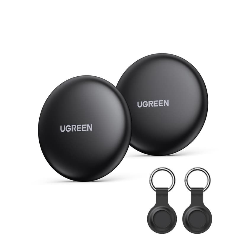 UGREEN FineTrack Mini 2 Pcak Compatible with Apple Find My (iOS only), Tracker Tag with 18-Month Replaceable Battery, 80dB Volume, Bluetooth Finder for Keys, Wallet, Luggage (Includes 2 Tag Holders) - 1