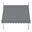 Clamp awning 150 x 120 x 200-300cm Awning Balcony awning Sun protection without drilling Medium grey - 4