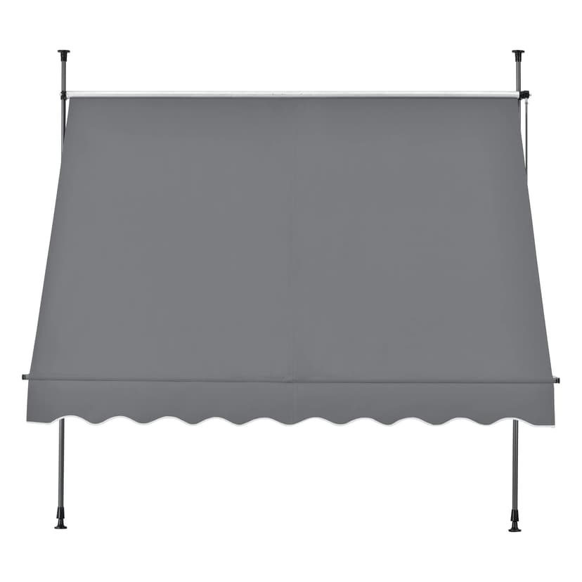 Clamp awning 150 x 120 x 200-300cm Awning Balcony awning Sun protection without drilling Medium grey - 4