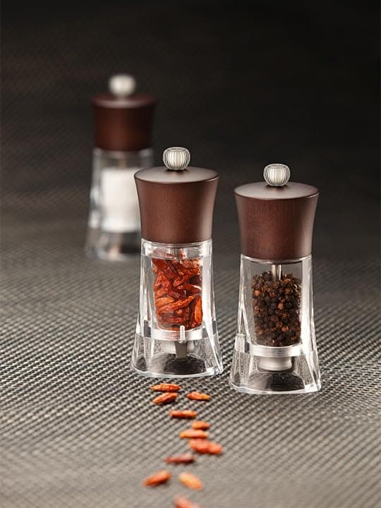 PEUGEOT - Moulin à Poivre Oléron 14 cm - Réglage Classique - En Bois Labellisé PEFC Et Acryl - Fabrication Française - Coloris Chocolat Et Transparent - 4