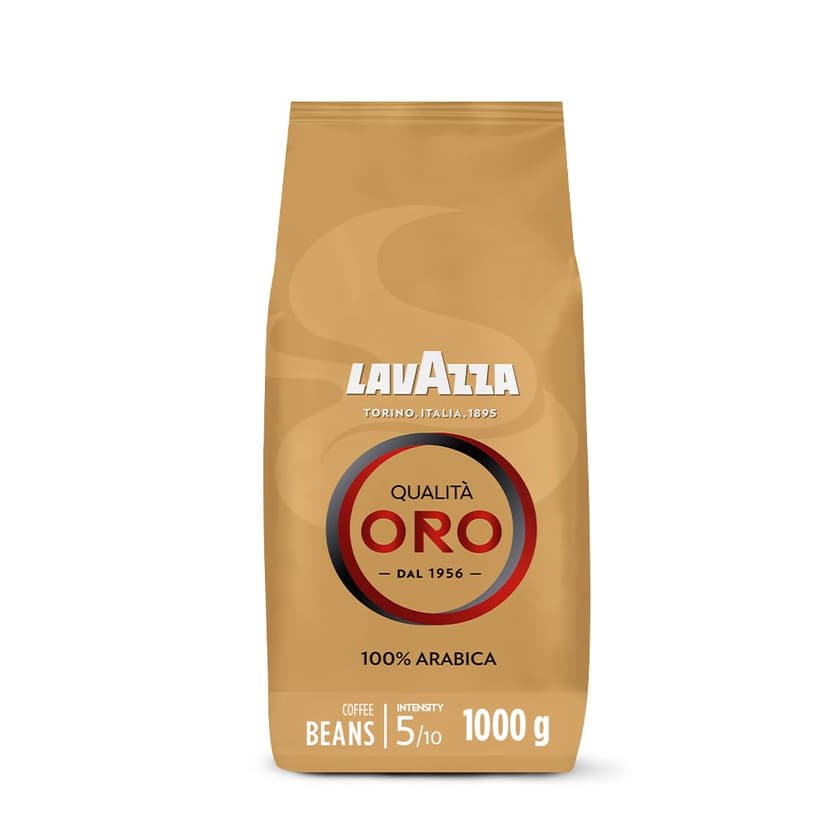 Lavazza, Qualità Oro, Coffee Beans, Ideal for Bean to Cup Machine and a Filter Coffee Machine, with Fruity and Flowery Aromatic Notes, 100% Arabica, Intensity 5/10, Medium Roast, 1 Kg - 1
