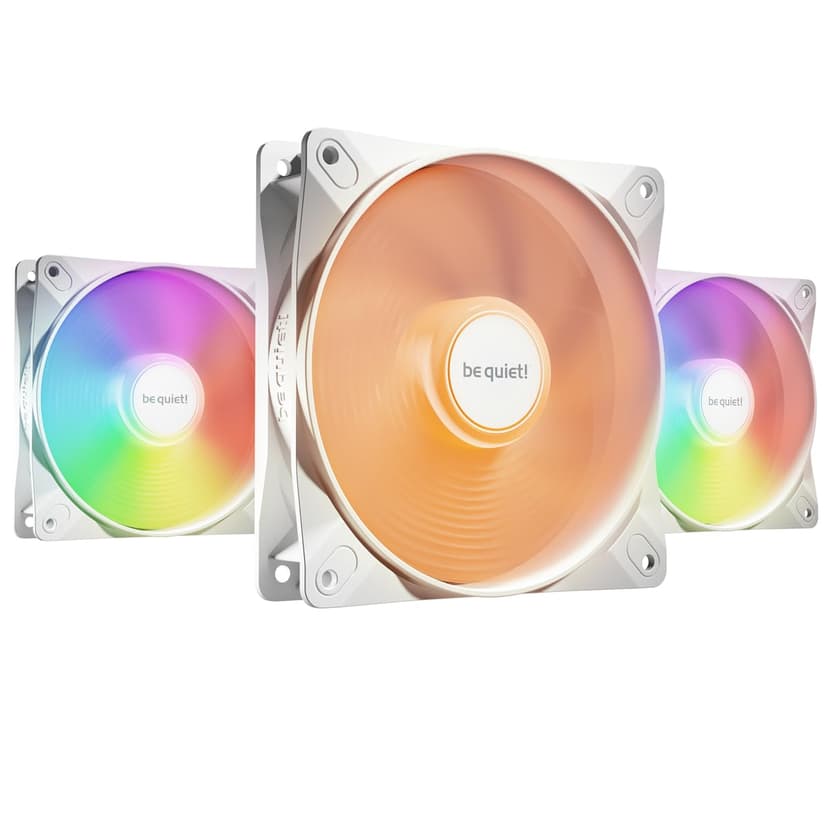be quiet! Light Wings LX 120mm PWM White Triple Pack, 3 Fans Included, Illuminated Hub, Multiple Colors and Modes, Optimized Fan Blades for Extraordinary Air Pressure, Daisy Chain Option, BL122 - 1