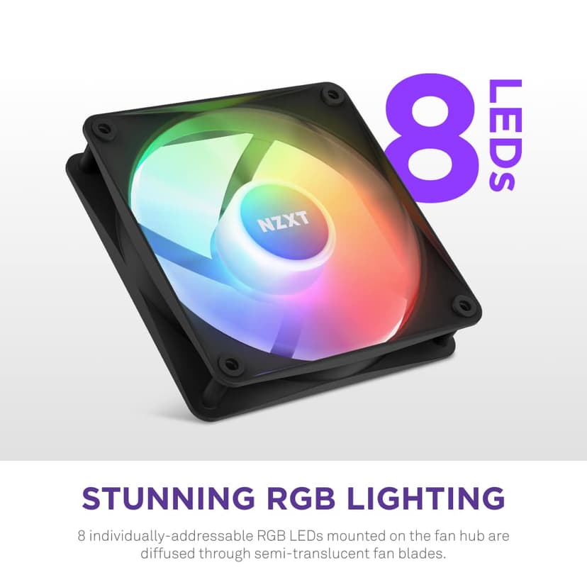 NZXT F120 RGB Core 120mm PWM Single Fan Black - 2
