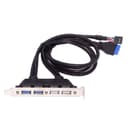 ChenYang USB Front Panel Header 9/10Pin & 19/20Pin to 2 USB 2.0 & 2 USB 3.0 Female Chassis Back Panel Port Extension Cable 0.5M with 12cm PCI-E Slot Bracket - 9