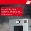 ITA Smoker Oven 7000 - Smoker Set with Table - Smoker Cabinet with Window and Thermometer - Alloy Steel - EU Quality - Direct from Manufacturer - 81 cm with 3 Levels - 5