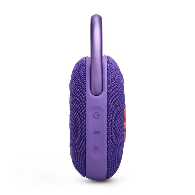 JBL Clip 5, Enceinte Bluetooth ultra-portable, mousqueton intégré, son JBL Pro, basses percutantes, 12 heures d'autonomie, fonction Playtime Boost, résistante à l'eau et à la poussière IP67, en violet - 2