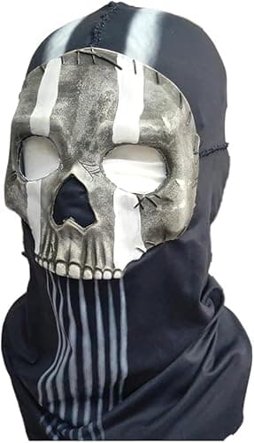 Koshowgic Ghost Mask Soft, Halloween Full Face Skull Mask Latex Collectible Carnival Ghost Face Cosplay Costume