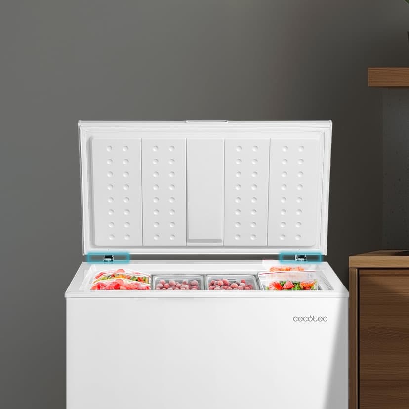 Cecotec Congélateur Coffre 198L Bolero CoolMarket Chest 198P White E. Panier, Contrôle Électronique LED, UltraContact D-Cool, Double Fonction, Porte ZeroG (80º-30º), Congélation Rapide, Compact - 6