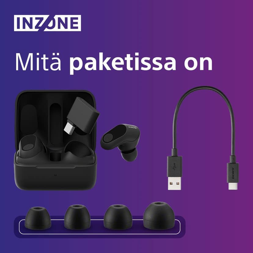 Sony INZONE Buds - Ecouteurs Gaming, 360 Spatial Sound, réduction de Bruit Active, 24 Heures d'autonomie, dongle à Faible Latence, compatibles PC et PS5, Bluetooth Standard Non Compatible - Noir - 7