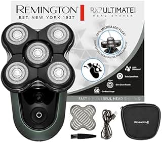 Remington Rasoir électrique [Spécial Tête rasée/chauve Fonction Turbo] RX7 Ultimate (Ultra Rapide, 5 têtes Flexibles, Résultat Précis, Tondeuse rétractable,Wet&Dry, Sans Fil 60min, Charge USB) XR1600