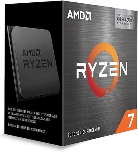 AMD Ryzen 7 5800X3D Processeur (8 Coeurs/16 Threads, Socket AM4, 105W TDP, 100 Mo Cache, jusqu'à 4.5 GHz Fréquence Boost, pas de Ventilateur)