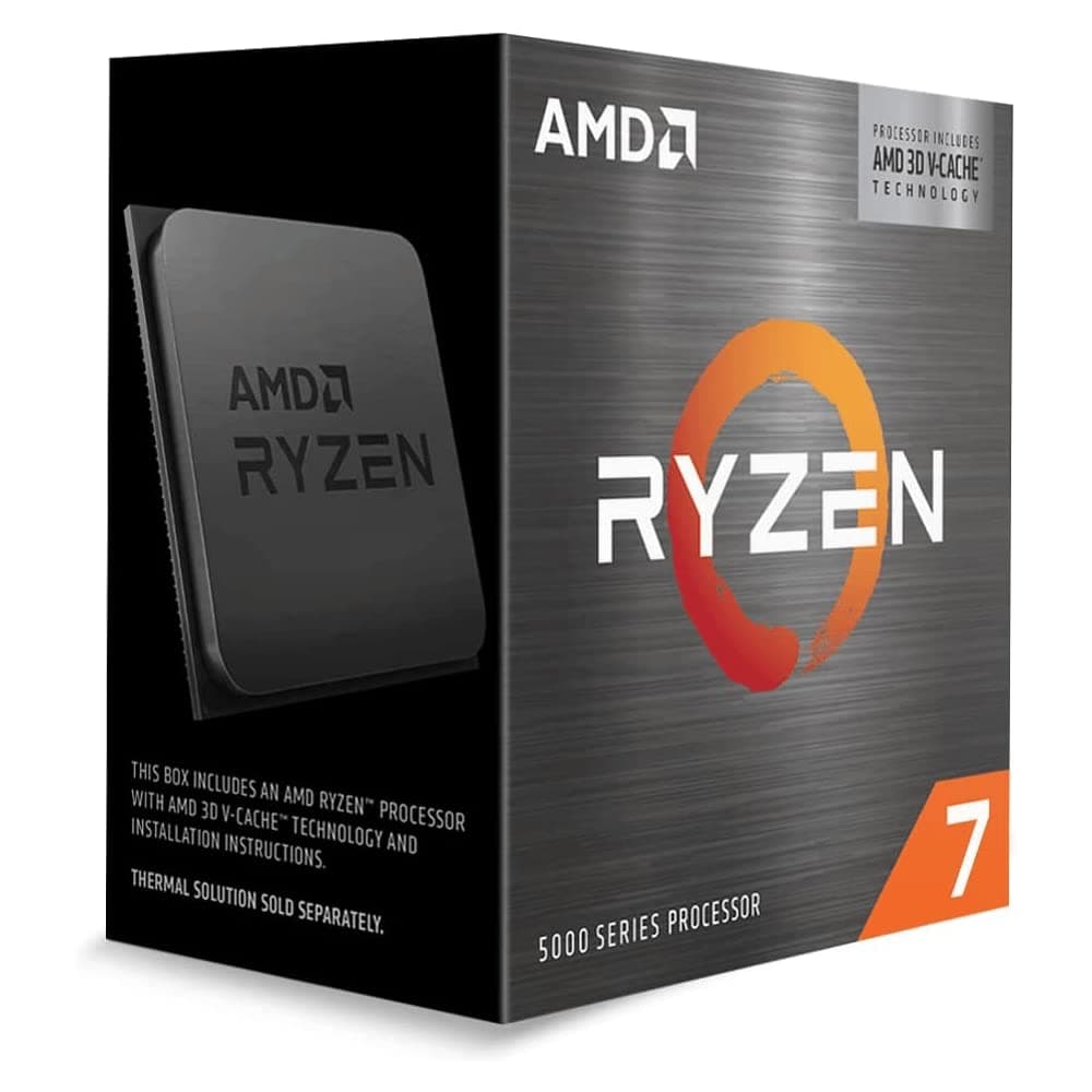 AMD Ryzen 7 5800X3D Processeur (8 Coeurs/16 Threads, Socket AM4, 105W TDP, 100 Mo Cache, jusqu'à 4.5 GHz Fréquence Boost, pas de Ventilateur)