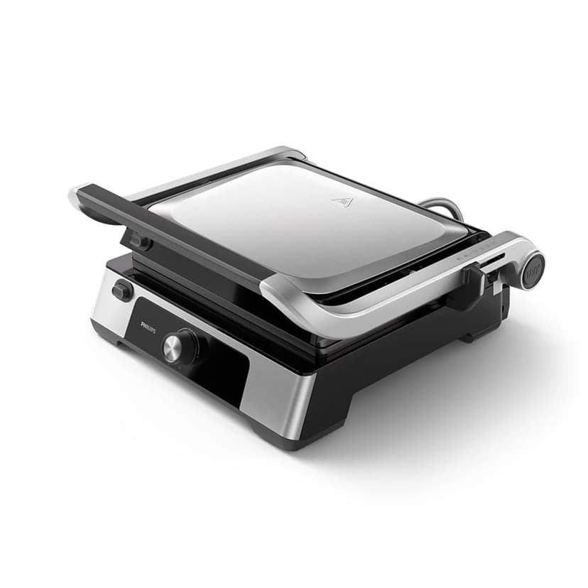 Philips Contact Grill - Adjustable Temperature Large Cooking Surface and High Power - Removable Non-Stick Plates and Grease Catcher (HD6301/90) - 1