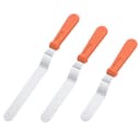U-Taste Icing Spatula Set of 3: 18/0 Stainless Steel Cake Palette Knife, Angled Offset Spatula for Baking Cake Decorating Frosting, 15/20/25cm Metal Blade with 12cm PP Plastic Handle (Orange) - 1