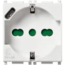 Vimar 14210.USB Plana prise 2 modules SICURY 2P+T 16 A 250 V universel standard italien P40 et sortie USB type C 5V et 3 A pour une charge rapide, blanc - 1