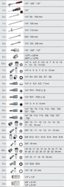 KS Tools 711.1011 175-Piece Set of Sockets/Accessories 1/4 inch; 3/8 inch; 1/2 inch - 2