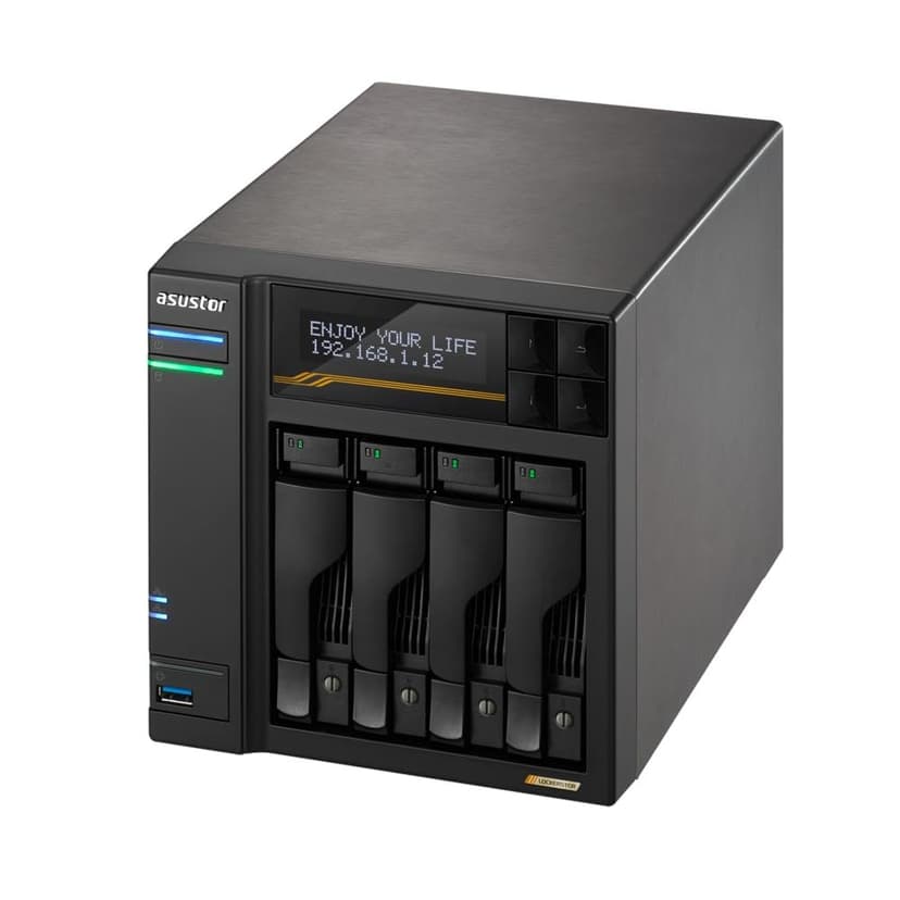 Asustor Lockerstor 4 Gen3 AS6804T, 4 Bay NAS Network Storage, AMD Ryzen Quad-Core 2.3 GHz, 16GB RAM ECC DDR5, 4 M.2 NVMe Slots, Dual 5GbE & Dual 10GbE Port, USB 4.0 Type-C, Network Attached Storage - 7
