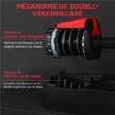 Yaheetech Haltères Réglables 2,5 à 24 kg 15 en 1 avec Base de Rangement, Système de Verrouillage de Sécurité, Poignée Antidérapante pour Entraînement à Domicile, Salle de Sport - 4