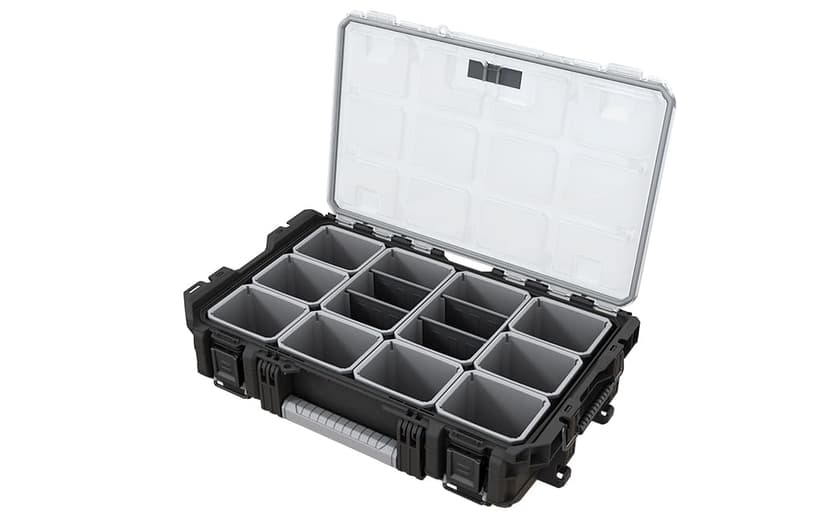 Keter ROC Pro Gear Heay Duty Organiser, 25 Year Warranty, Removable Bins, Stackable, Lightweight, Durable, IP54 Water Resistant, Black - 4
