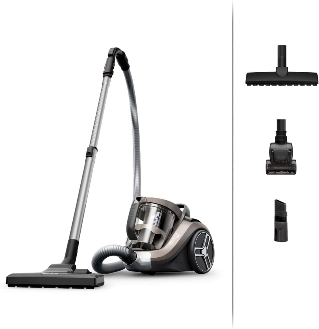 Rowenta Compact Power XXL Animal Aspirateur sans sac, Moteur basse consommation 900W max, Haute filtration, Bac à poussière 2,5L, Compact, RO4B50EA, Cigarillo