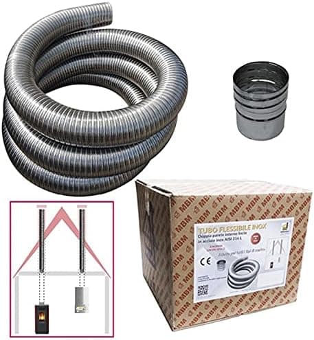 Stainless steel hose kit 316 flexible 10 m diameter 80 mm smooth internal according to CE EN 1856 2 chimney pipe