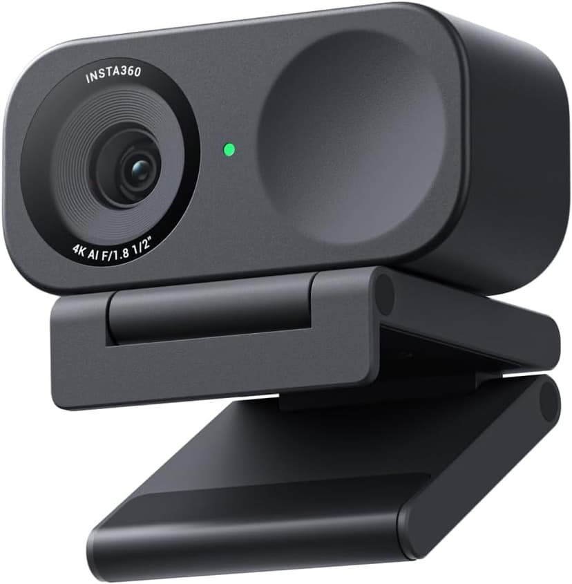 Insta360 Link 2C Standard Bundle Graphite Black - 4K Webcam for PC/Mac, 1/2" Sensor, Auto Framing, HDR, AI Noise-Canceling Mic, Gesture Control for Streaming - 1