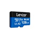Lexar Blue Micro SD Card 128GB, up to 160MB/s Read, microSDXC UHS-I Card, Class 10, U3, V30, A2, Full-HD & 4K Video, High-Speed Memory Card for Smartphones/Tablets/Action Cameras - 1