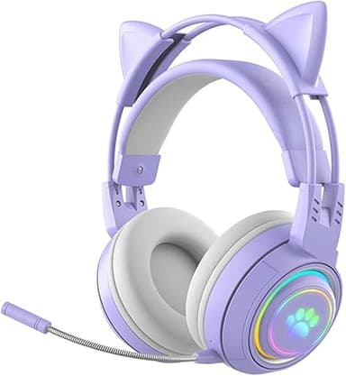 RGB Cat Ear Headphones,Bluetooth 5.3 Stereo Gaming Headse…