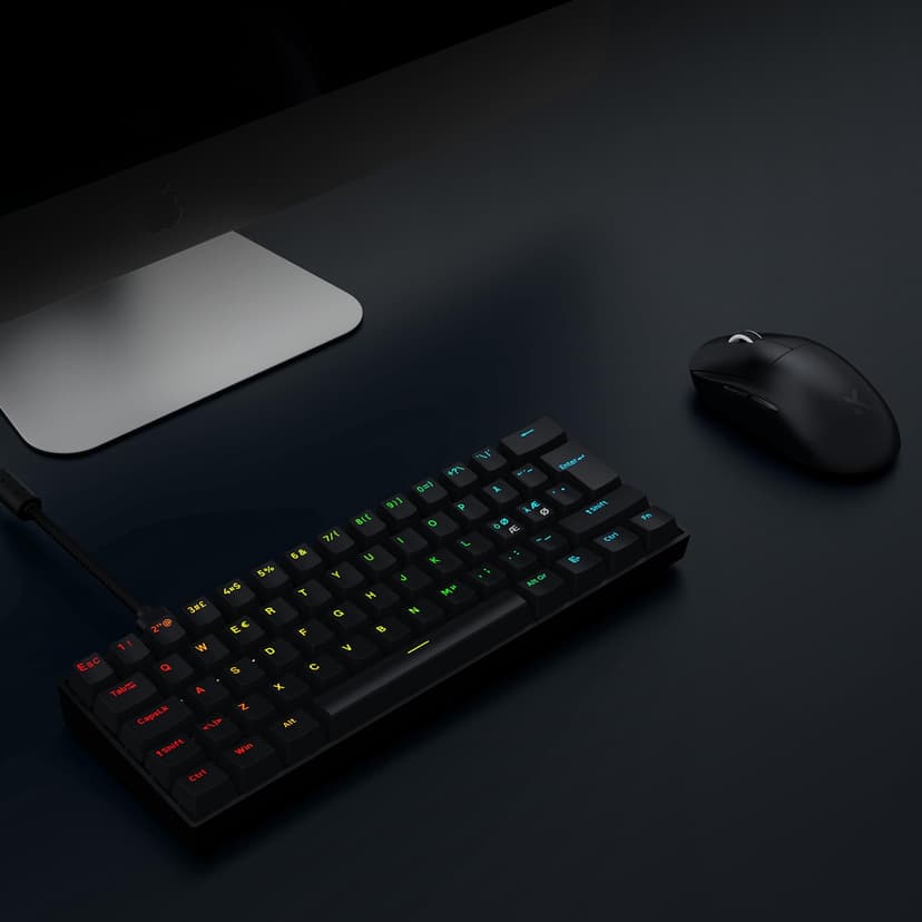 MCHOSE ACE60 Pro HE Magnetic Gaming Keyboard, 60% Wired Gaming Keyboard with 8K Rapid Trigger, Hall Effect Switches, 128K Scan Rate, 0.01mm Precision, RGB, PBT Keycaps, SOCD & Snap, Black - 6