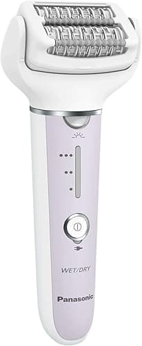Panasonic ES-EY30-V503 Wet and Dry Epilator, Double Disc with 60 Tweezers, Flexible Head 90° Swivoting, 3 Speed Settings and LED Light, 30 Minutes Operation, Cordless