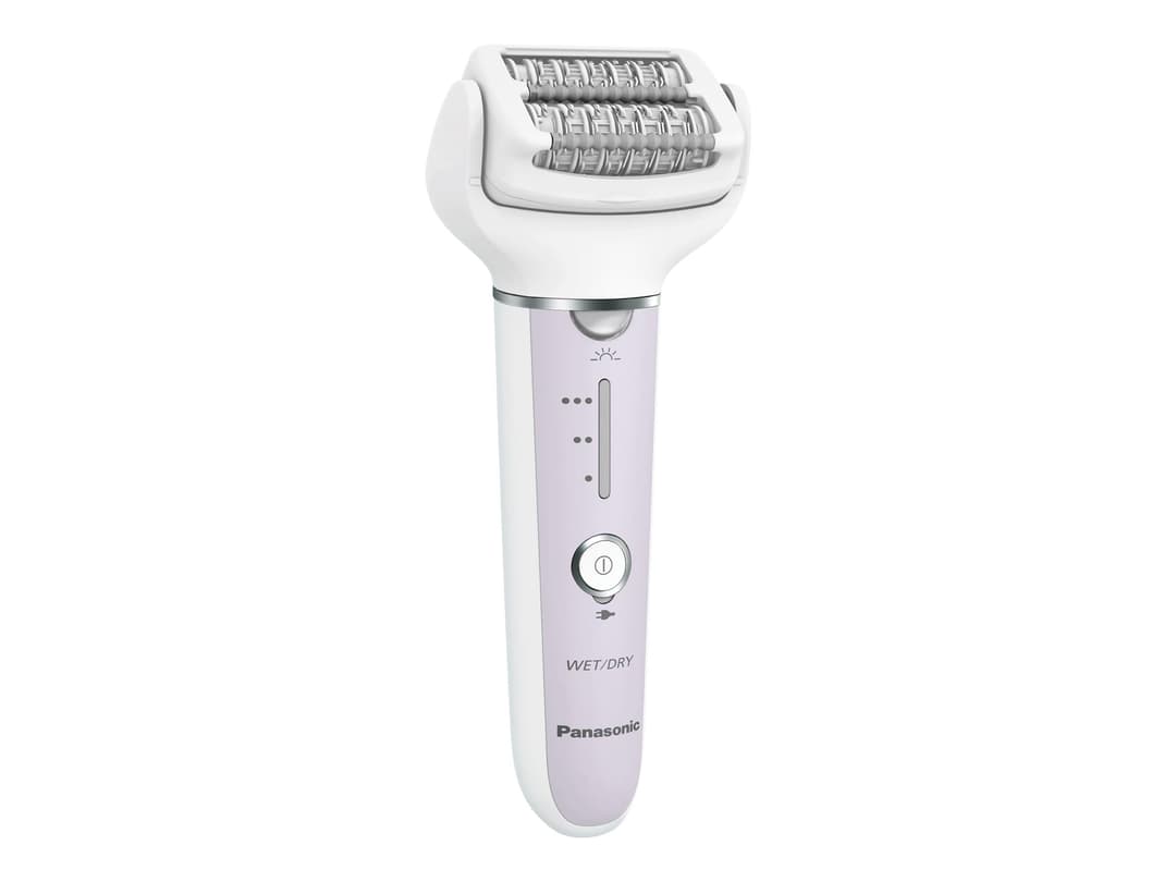 Panasonic ES-EY30-V503 Wet and Dry Epilator, Double Disc with 60 Tweezers, Flexible Head 90° Swivoting, 3 Speed Settings and LED Light, 30 Minutes Operation, Cordless